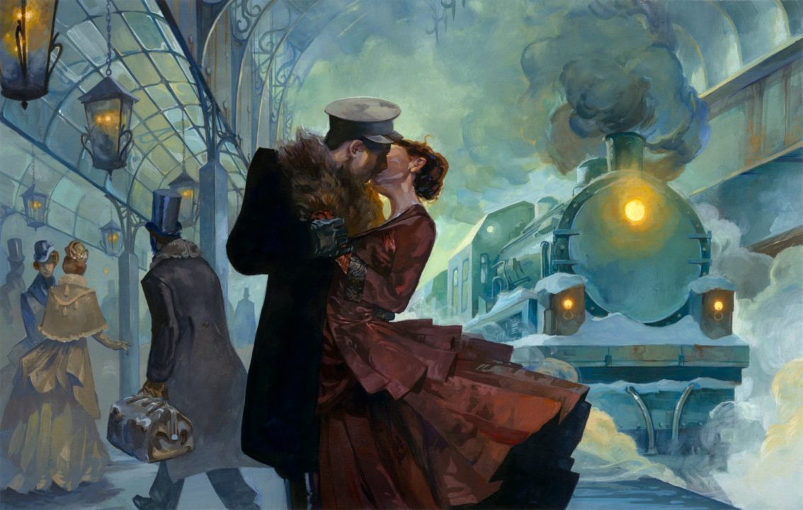 Вронский и Каренина целуются на перроне