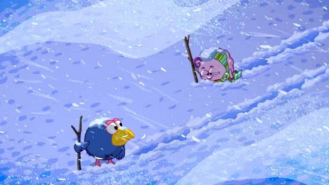 Кар-Карыч ведет Бараша по снегу